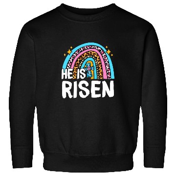 Discover Christian He Is Risen Jesus Happy Easter Rainbow Women Christ Sweatshirts