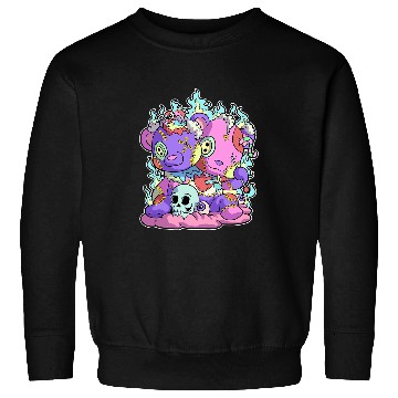 Discover Funny Bear Kawaii Pastel Goth Teddy Bear Skull Flames Eyes Cute Bears Sweatshirts