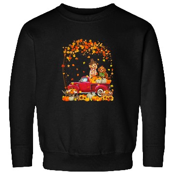 Discover Poodles Autumn Fall Pumpkin Truck Mappe Thanksgiving321 Poodle dog Sweatshirts
