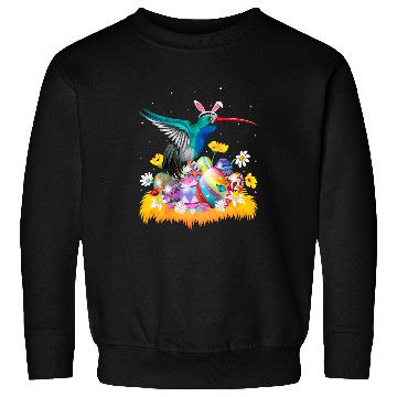 Discover Funny Easter Egg Lover Cute Hummingbird Easter Sunday Sweatshirts
