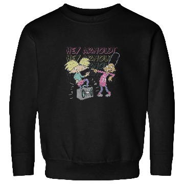 Discover Hey Arnold Arnold Gerald Jamming Distressed Portrait Sweatshirts