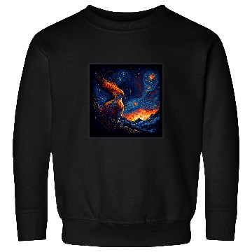 Discover Surrealism Starry Night Phoenix Bird 1 Sweatshirts