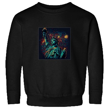Discover Surrealism Starry Night Statue of Liberty Sweatshirts