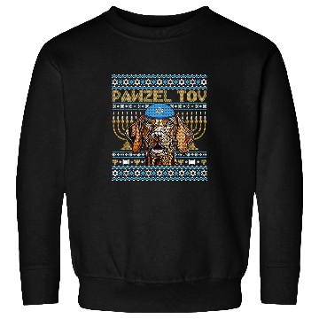 Discover Dog Vizsla Pawzel Tov Jewish Wirehaired Vizsla Dog Funny Hanukkah Sweatshirts