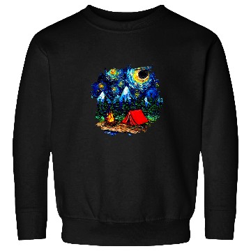 Discover Camping Starry Night Impressionist Art by Aja Sweatshirts