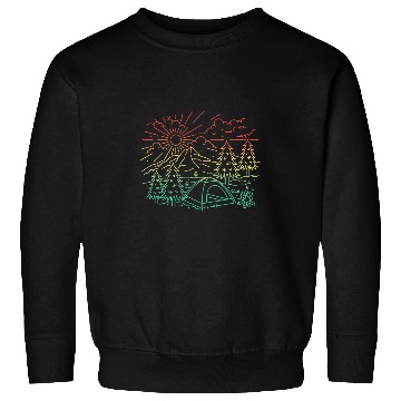Discover Camping Paradise Forest Landscape Mountain View Sweatshirts