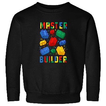 Discover Brick Builder Funny Blocks Master Builder 2 Sweatshirts
