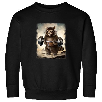 Discover Raccoons Muscle Training Weightlifting Sweatshirts