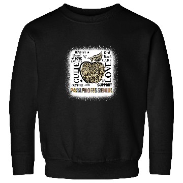 Discover Teacher Job Boho Leopard Apple Paraprofessional Welcome Back To School Sweatshirts