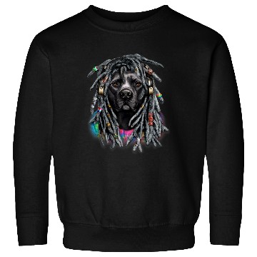 Discover Black Pit Bull Dog Dreadlocks Hippie Reggae Dreads Sweatshirts