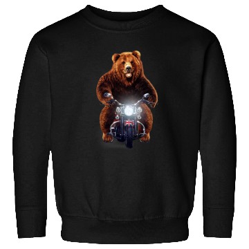 Discover Funny Bear Biker Grizzly Bear Riding Motorcycle Cute Bears Sweatshirts