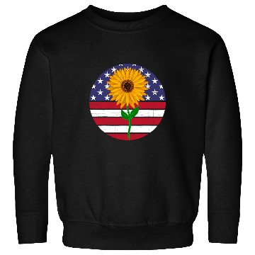 Discover Sunflower Distressed flag circle Sweatshirts