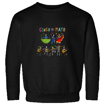 Discover Skeletons Skulls Funny Skeletons Guitar Cinco De Mayo Mexican Fiesta 5 De Mayo Skull Sweatshirts
