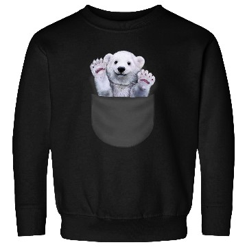 Discover Funny Bear Cute Polar Bear Waving from Pocket Cute Bears Sweatshirts