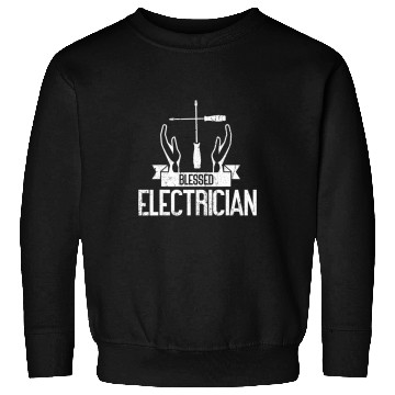 Discover Blessed Electrician Design For Lineman And Technician Sweatshirts