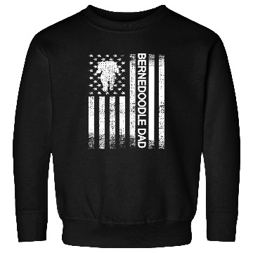 Discover Bernedoodle Dad US Flag Bernedoodle Dog Owner Sweatshirts
