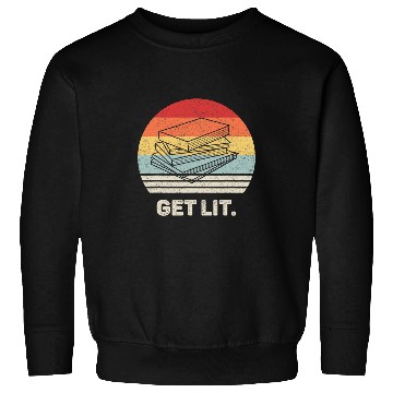 Discover Reading Book Retro Get Lit Books Reader Writer Teacher Funny Meme Reader Sweatshirts