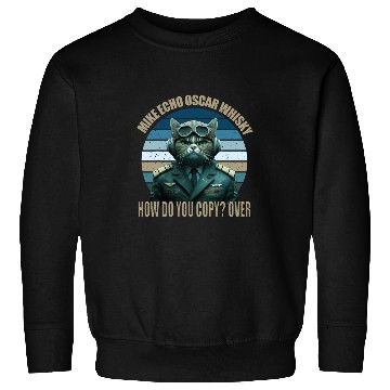 Discover Funny Cat Pilot Mike Echo Oscar Whisky How Do You MEOW 3 Sweatshirts