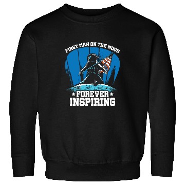 Discover First Man on the Moon American Flag Astronaut Nostalgia Sweatshirts