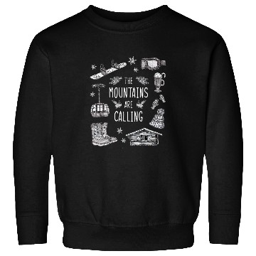 Discover Skiing Ski The Mountains Are Calling Snowboarding Sweatshirts