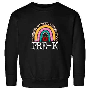 Discover Prek Teacher Leopard Rainbow Student Back To School Sweatshirts