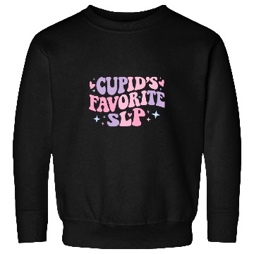 Discover Cupids Favorite Speech Therapist SLP Groovy Valentines Day Sweatshirts