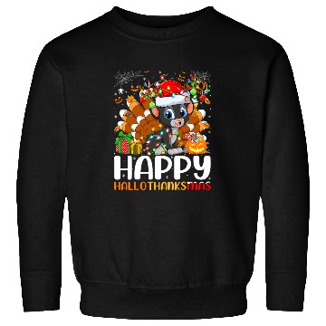 Discover panthers Gift Halloween Christmas Happy Hallothanksmas Sweatshirts