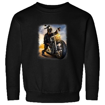 Discover Dog Doberman Riding Chopper Motorcycle Sweatshirts