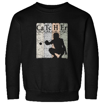 Discover Baseball Periodic Table Elements Nerd Baseball Catcher Retro 4 Sweatshirts