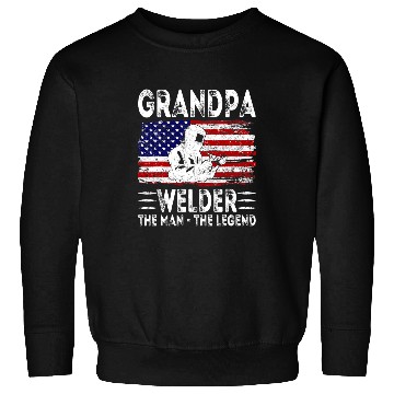 Discover Welders Mens USA American Flag Grandpa Welder The Man The Legend Sweatshirts