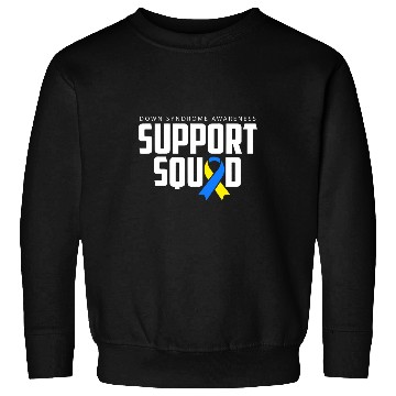 Discover Down Syndromes Awareness Blue Yellow Ribbon Support Squad Sweatshirts