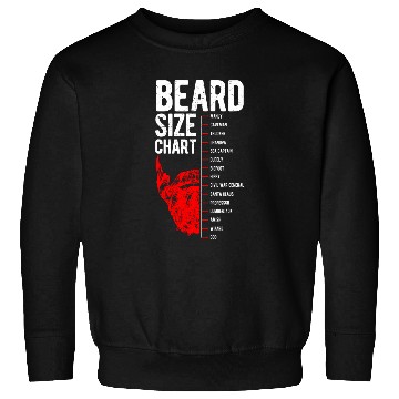 Discover Beard Size Chart Hipster Joke Caveman Trucker Hippy Sweatshirts
