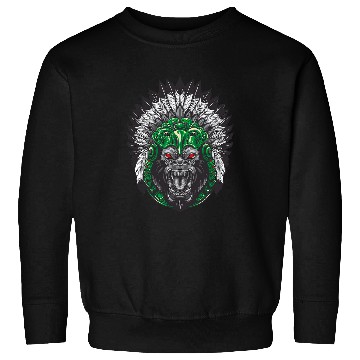 Discover Gorilla Indian Aztec Illustration Sweatshirts