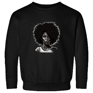 Discover Black and White Black Queen Afro Melanin Dripping Juneteenth Sweatshirts