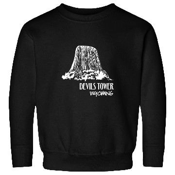 Discover Devils Tower Wyoming Art Illustration Tourist Souvenir Sweatshirts