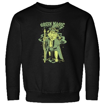 Discover Green Magic cool wizard 90s illustration Sweatshirts