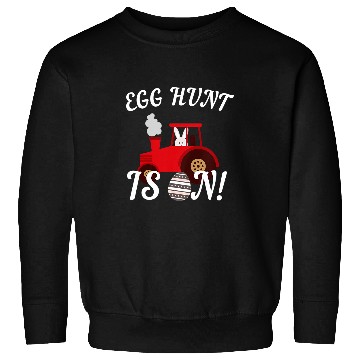 Discover Tractor driving Kids Cute Easter Bunny Tractor Egg Hunt Is On Easter Egg Hunt Sweatshirts