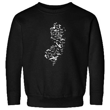 Discover New Jersey State Map New Jersey Aviation Pilot Airplane Sweatshirts