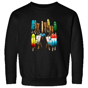 Discover Fun Popsicle Act Sketch Drawing School Art Class for Artists Sweatshirts