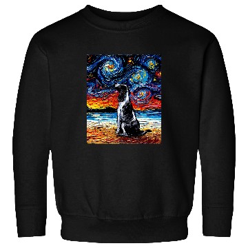 Discover English Springer Spaniel Beach Starry Night Dog Art by Aja Sweatshirts