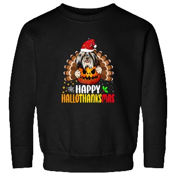 Discover Shih Tzu Dog Thankgiving Funny Happy Hallothanksmas Sweatshirts