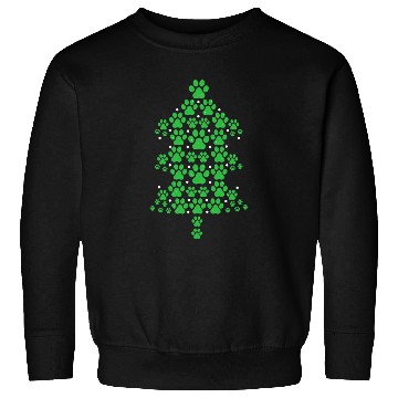 Discover Cat Paw Prints Christmas Tree For Cat Mom Cat Dad Sweatshirts