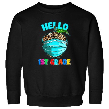 Discover Hello Virtual 1st Grade Leopard Print for Teacher Student Sweatshirts