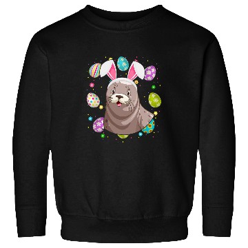 Discover Seals Gift Funny Easter Egg Lover Bunny Ear Seals Face Easter Sunday Sweatshirts
