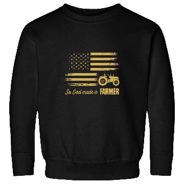 Discover Tractor driving American Flag Tractor So God Made A Farmer Funny Lovers Sweatshirts