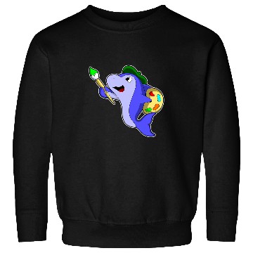 Discover Dolphin Painter Paint brush Sweatshirts