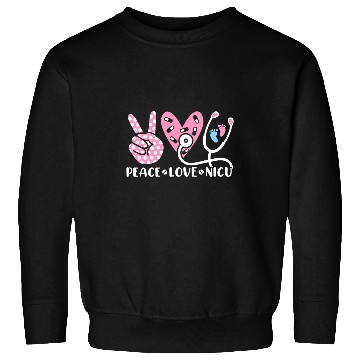 Discover Peace Love Nicu Cute Pediatric Nursing Student Women Sweatshirts
