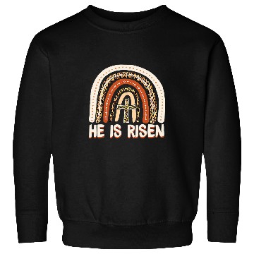 Discover Christian He Is Risen Leopard Rainbow Christian Jesus Happy Easter Day 3 Christ Sweatshirts
