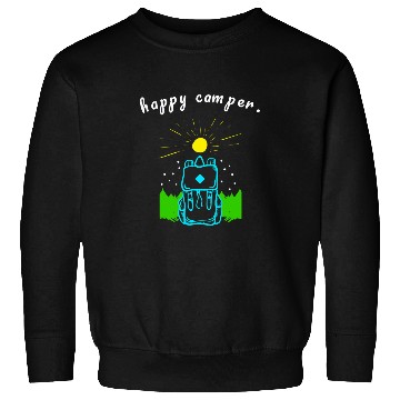 Discover Happy Camper Quote Hiking Wanderlust Mountain Camping Sweatshirts