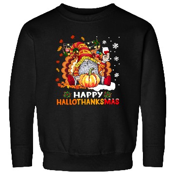 Discover Halloween Gnome Happy HalloThanksMas Thanksgiving Christmas 385 Sweatshirts